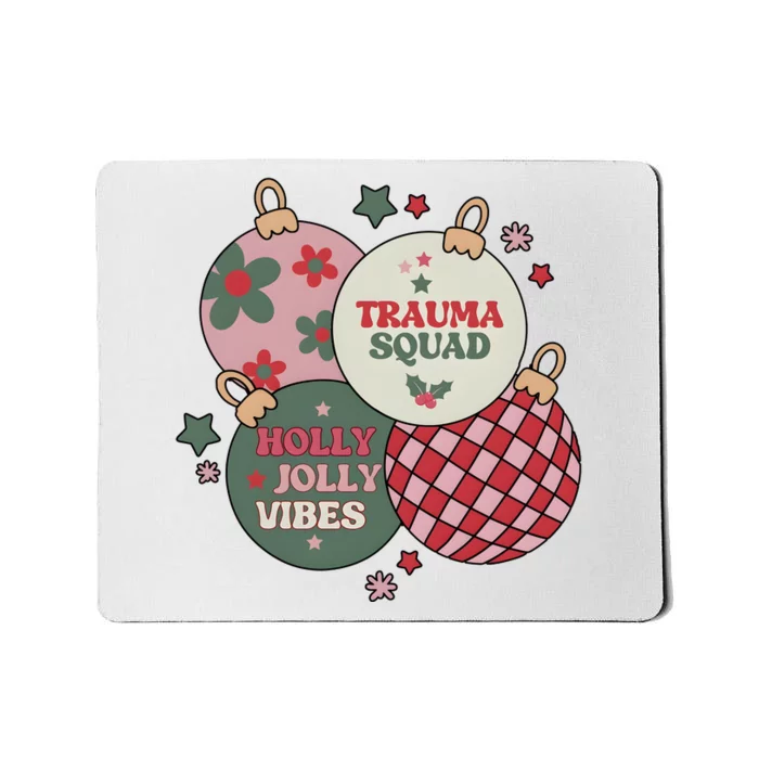 Trauma Nurse Christmas Emergency Nurse Mousepad