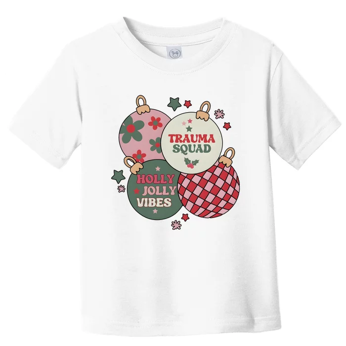 Trauma Nurse Christmas Emergency Nurse Toddler T-Shirt