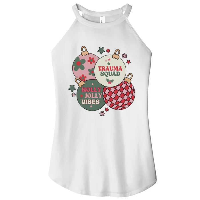 Trauma Nurse Christmas Emergency Nurse Women’s Perfect Tri Rocker Tank