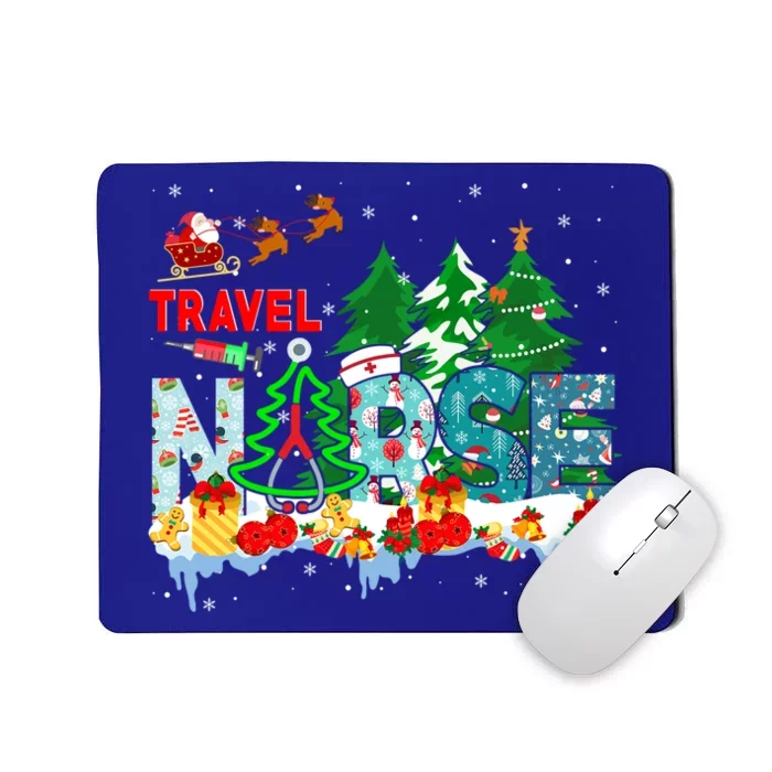 Travel Nurse Cute Christmas Tree Stethoscope Nurse Nursing Gift Mousepad