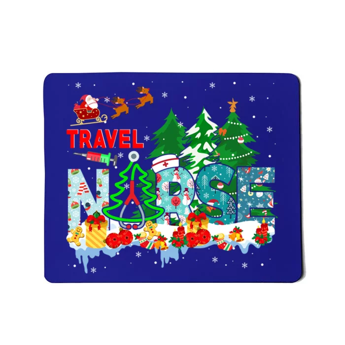 Travel Nurse Cute Christmas Tree Stethoscope Nurse Nursing Gift Mousepad