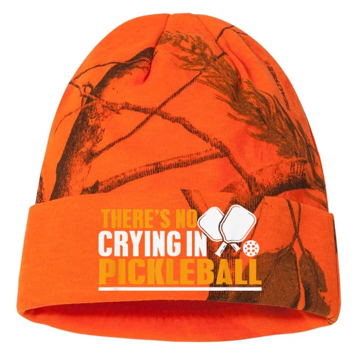 There's No Crying In Pickleball Paddles Balls Funny Kati - 12in Camo Beanie