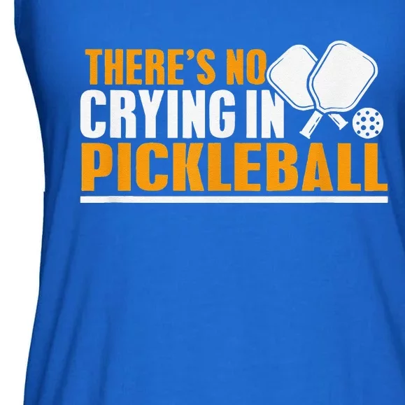 There's No Crying In Pickleball Paddles Balls Funny Ladies Essential Flowy Tank