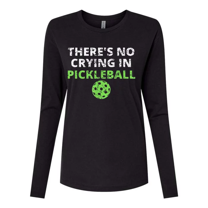 There's No Crying In Pickleball Paddles Sport Womens Cotton Relaxed Long Sleeve T-Shirt