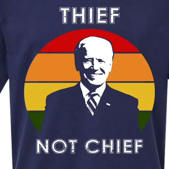 Thief Not Chief Funny Anti Joe Biden Sueded Cloud Jersey T-Shirt