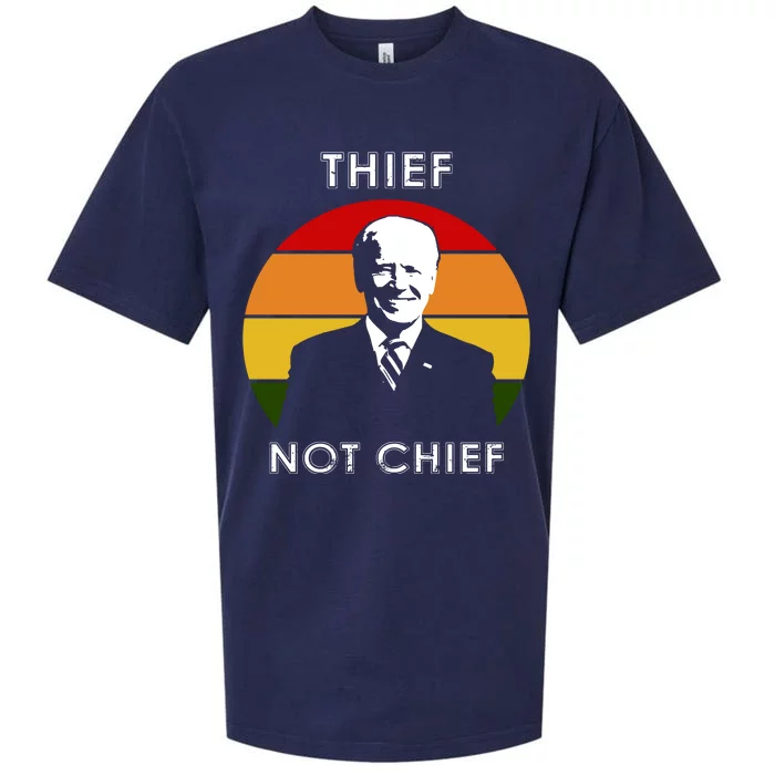 Thief Not Chief Funny Anti Joe Biden Sueded Cloud Jersey T-Shirt