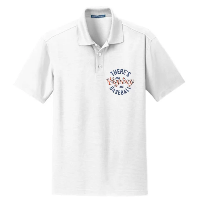 ThereS No Crying In Mama Baseball Funny Dry Zone Grid Performance Polo