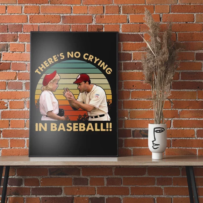 Theres No Crying In Funny Baseball Vintage Retro Poster