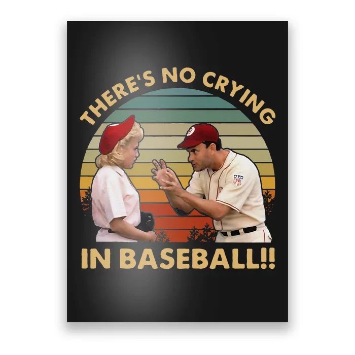 Theres No Crying In Funny Baseball Vintage Retro Poster