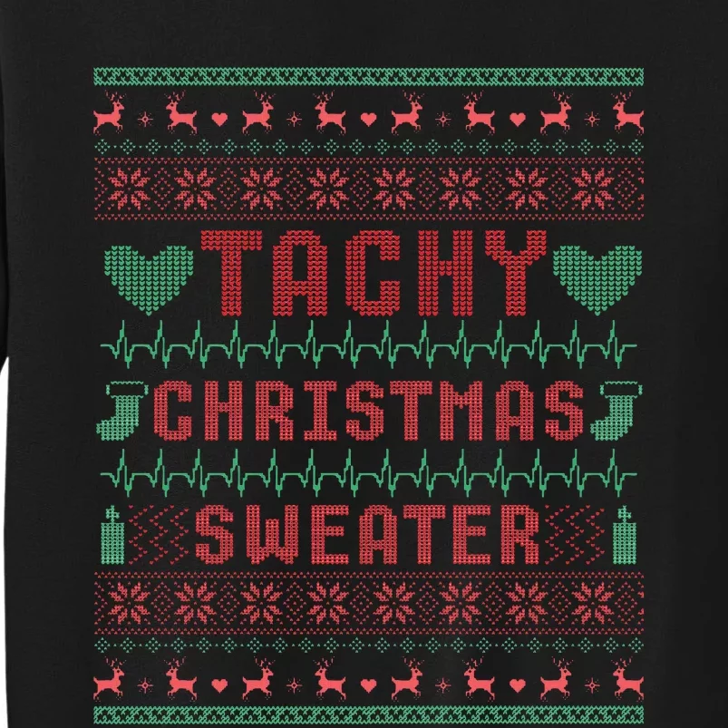 Tachy Nurse Christmas Sweater Medical Cardiac Icu Xmas Tall Sweatshirt