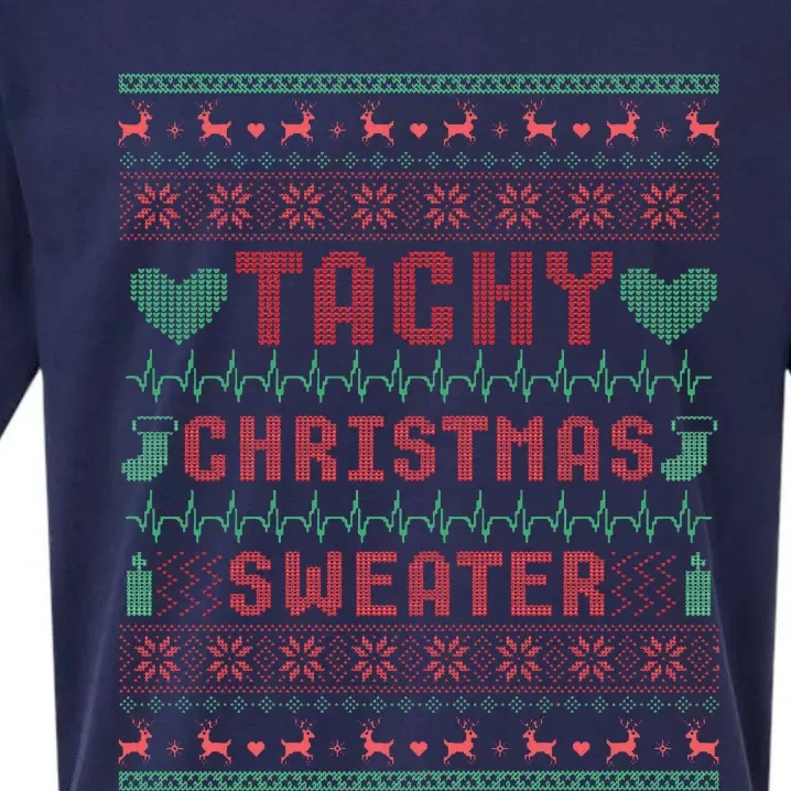 Tachy Nurse Christmas Sweater Medical Cardiac Icu Xmas Sueded Cloud Jersey T-Shirt