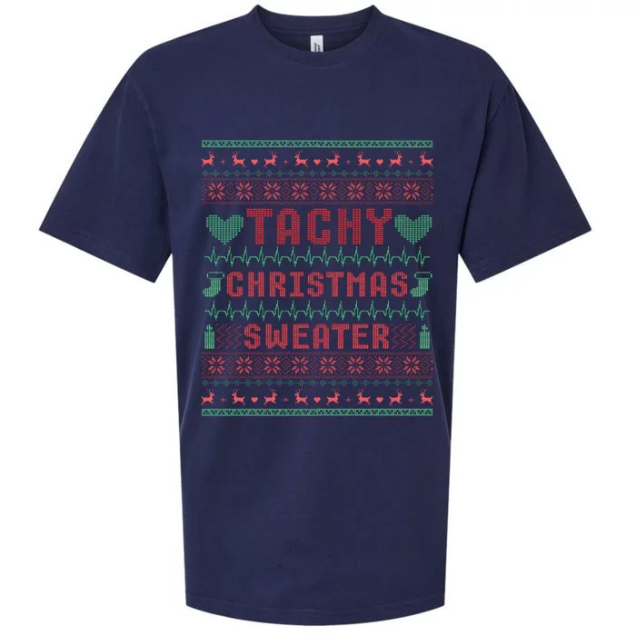 Tachy Nurse Christmas Sweater Medical Cardiac Icu Xmas Sueded Cloud Jersey T-Shirt