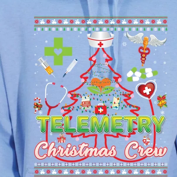 Telemetry Nurse Christmas Crew Tree Stethoscope Sweater Ugly Gift Unisex Surf Hoodie