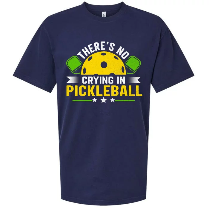 There's No Crying In Pickleball Funny Pickleball Sueded Cloud Jersey T-Shirt