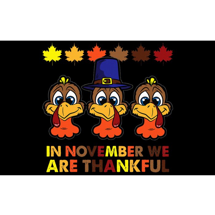 Thankful November Cute Turkey Day Celebration Bumper Sticker