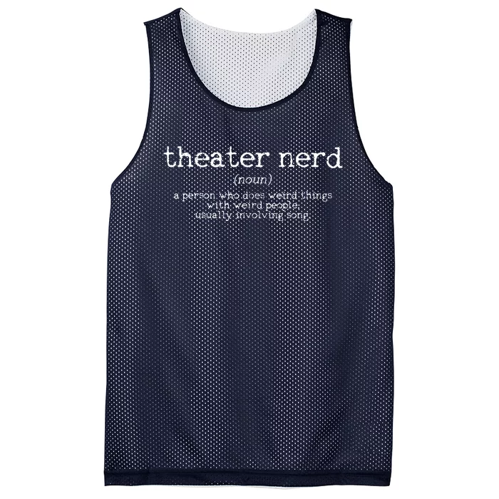 Theatre Nerd Definition Musical Actor Acting Funny Gift Mesh Reversible Basketball Jersey Tank