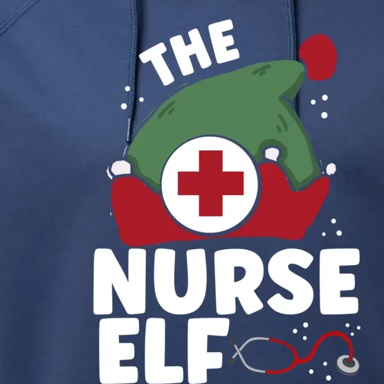 The Nurse Elf Christmas Nursing Squad Funny Family Matching Funny Gift Performance Fleece Hoodie