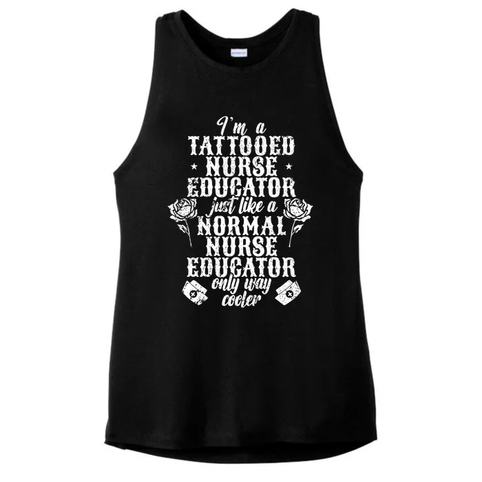 Tattooed Nurse Educator Gift Ladies Tri-Blend Wicking Tank