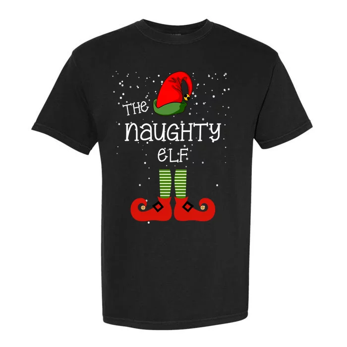 The Naughty Elf Funny XMas Matching Christmas Garment-Dyed Heavyweight T-Shirt