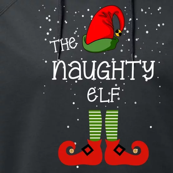 The Naughty Elf Funny XMas Matching Christmas Performance Fleece Hoodie