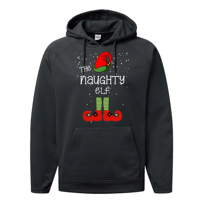 The Naughty Elf Funny XMas Matching Christmas Performance Fleece Hoodie