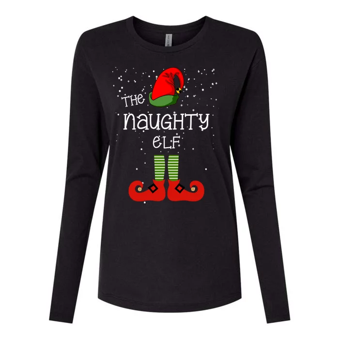 The Naughty Elf Funny XMas Matching Christmas Womens Cotton Relaxed Long Sleeve T-Shirt