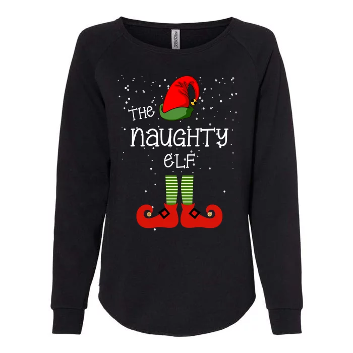 The Naughty Elf Funny XMas Matching Christmas Womens California Wash Sweatshirt