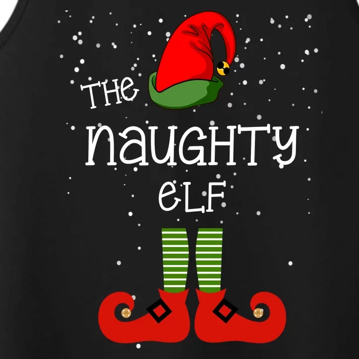 The Naughty Elf Funny XMas Matching Christmas Performance Tank