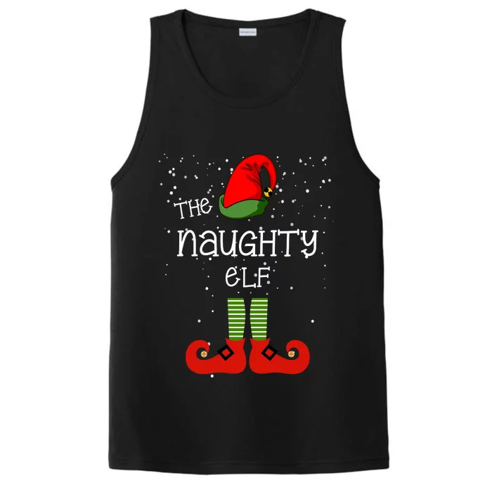 The Naughty Elf Funny XMas Matching Christmas Performance Tank