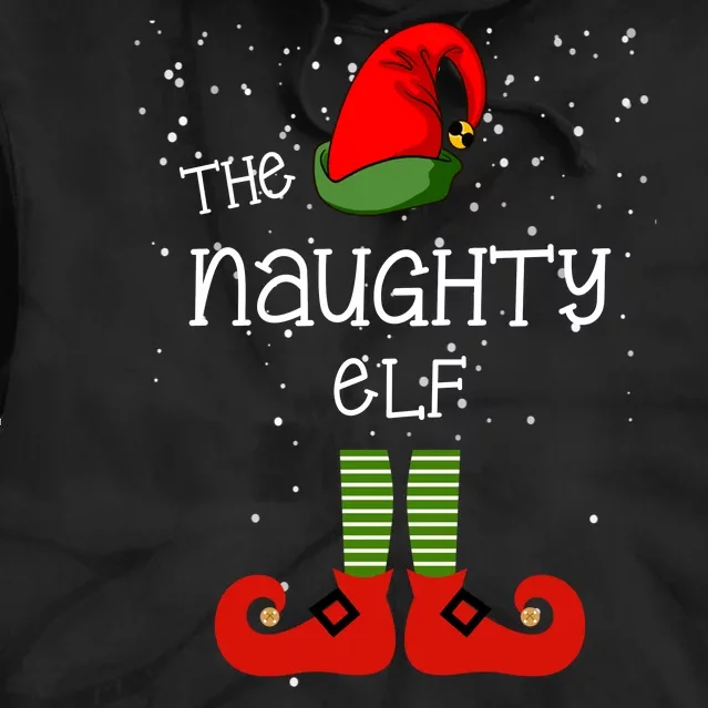 The Naughty Elf Funny XMas Matching Christmas Tie Dye Hoodie