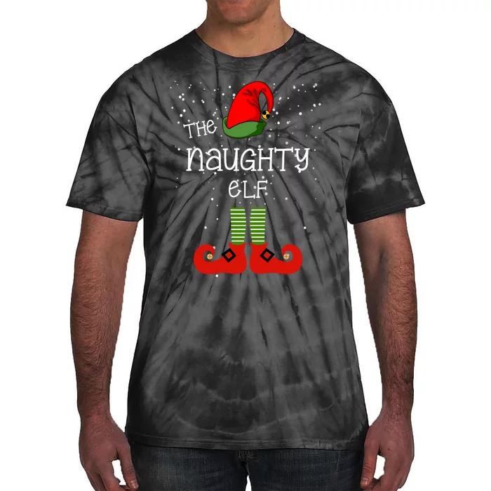 The Naughty Elf Funny XMas Matching Christmas Tie-Dye T-Shirt