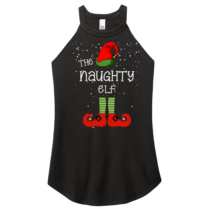 The Naughty Elf Funny XMas Matching Christmas Women’s Perfect Tri Rocker Tank