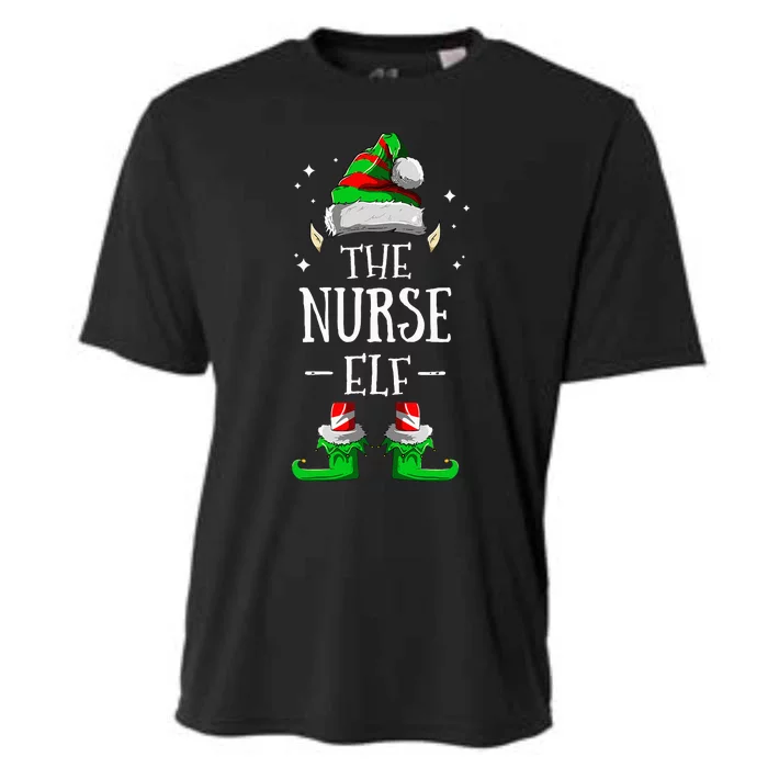 The Nurse Elf Matching Family Group Christmas Party Pajama Cooling Performance Crew T-Shirt