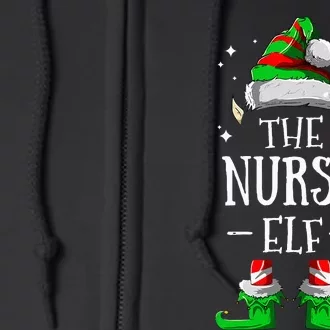 The Nurse Elf Matching Family Group Christmas Party Pajama Full Zip Hoodie