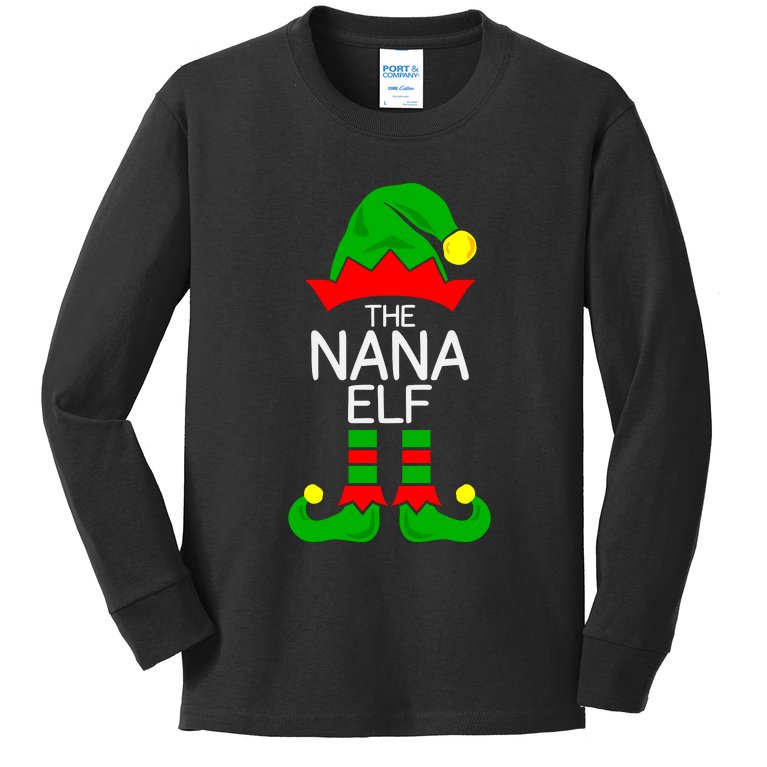 The Nana Elf Funny Christmas, Christmas Vacation, Christmas, Winter Kids Long Sleeve Shirt