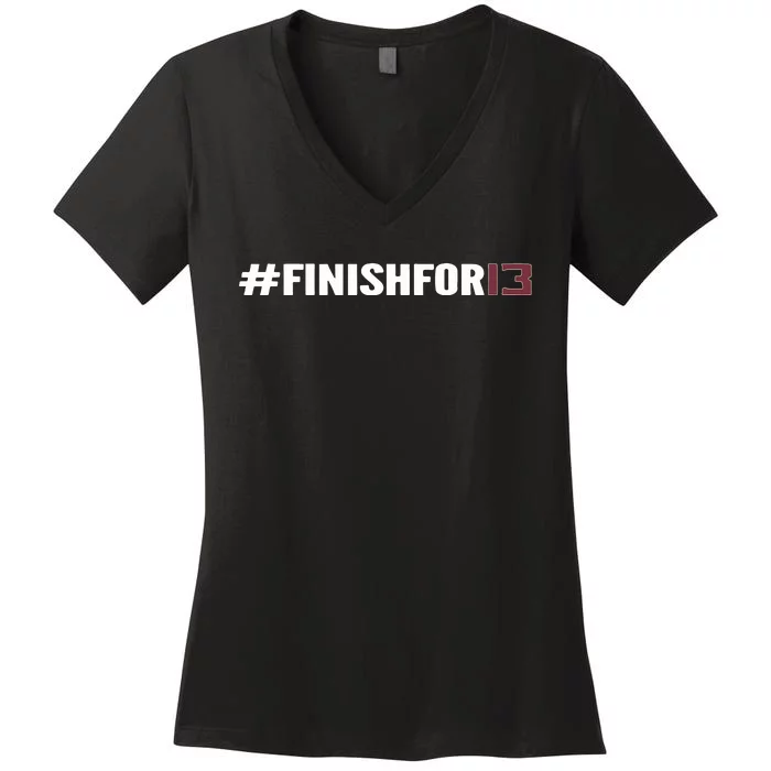 Tomahawk Nation Finishfor13 Women's V-Neck T-Shirt