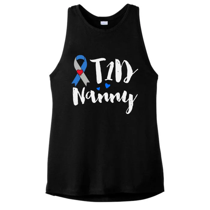 T1d Nanny Funny Gift Type 1 Diabetes Awareness Funny Gift Ladies Tri-Blend Wicking Tank