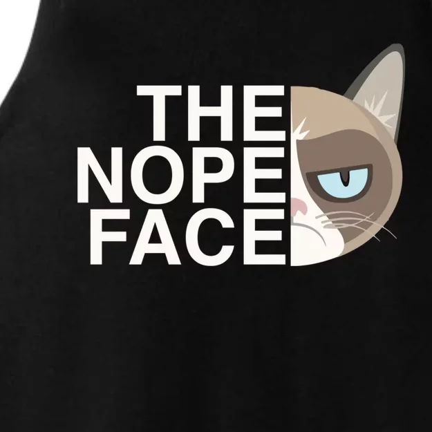 The Nope Face | Funny Lazy Cat Joke Hoodie for & Wo Ladies Tri-Blend Wicking Tank