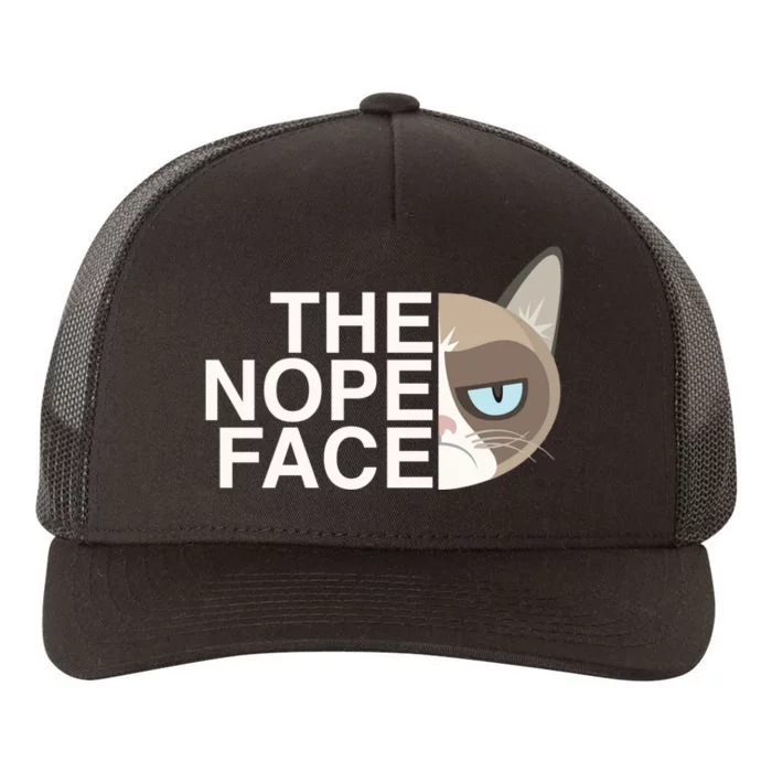 The Nope Face | Funny Lazy Cat Joke Hoodie for & Wo Yupoong Adult 5-Panel Trucker Hat