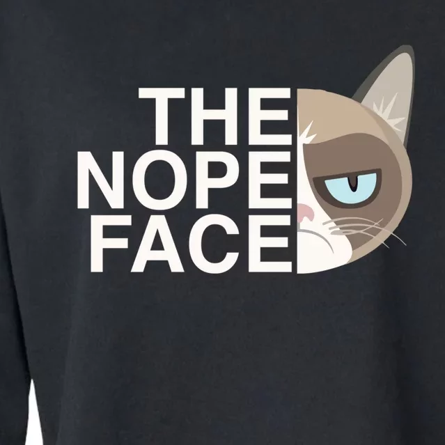 The Nope Face | Funny Lazy Cat Joke Hoodie for & Wo Cropped Pullover Crew