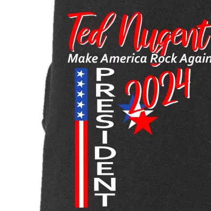 Ted Nugent For President 2024 Front & Back Motor City Madman Front & Back Doggie 3-End Fleece Hoodie