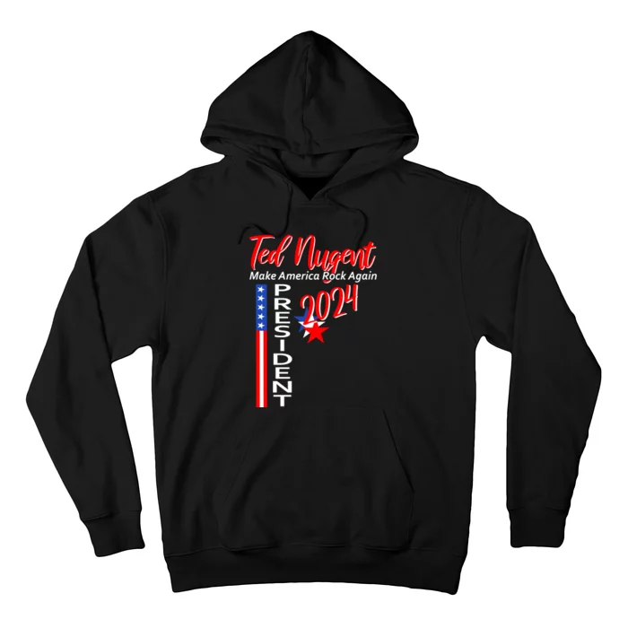 Ted Nugent For President 2024 Front & Back Motor City Madman Front & Back Hoodie