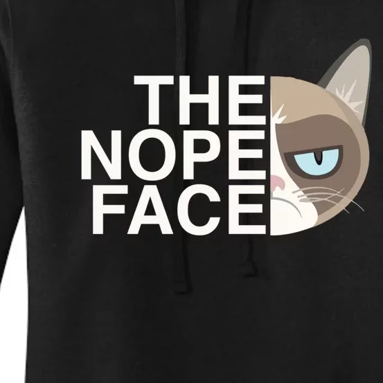 The Nope Face | Funny Lazy Cat Joke Hoodie for & Wo Women's Pullover Hoodie