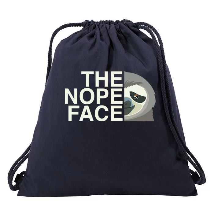 The Nope Face Funny Lazy Sloth Face Gift Drawstring Bag