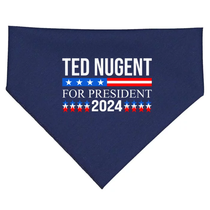 Ted Nugent For President 2024 USA-Made Doggie Bandana