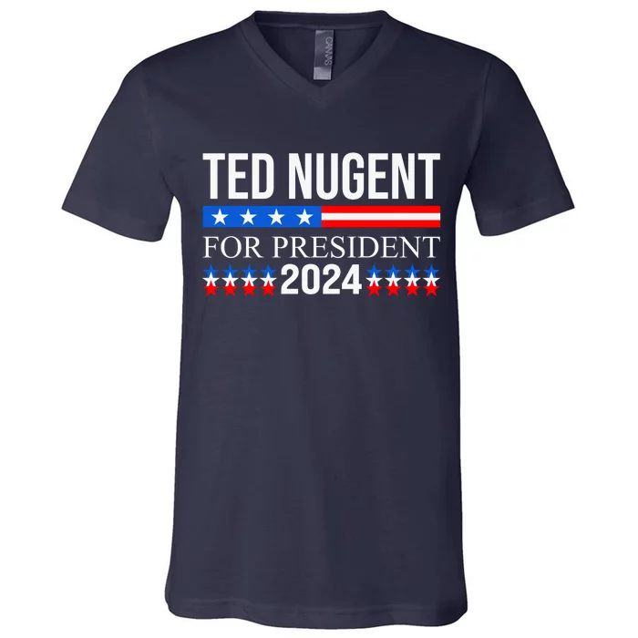 Ted Nugent For President 2024 V-Neck T-Shirt