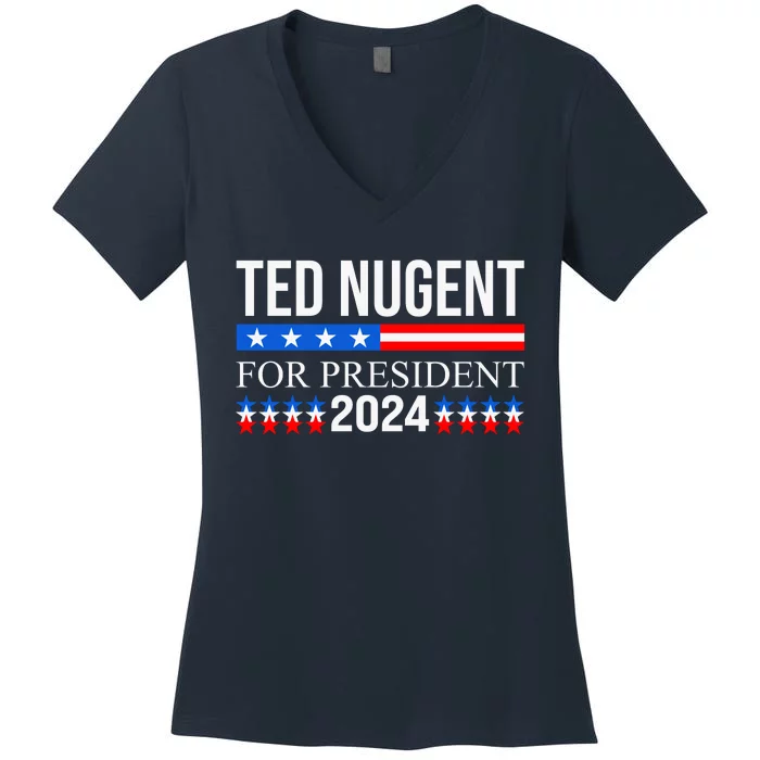 Ted Nugent For President 2024 Women's V-Neck T-Shirt