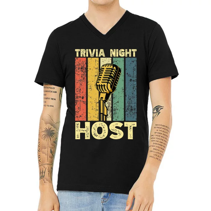 Trivia Night For Trivia Night Emcee Player Host Game Night V-Neck T-Shirt