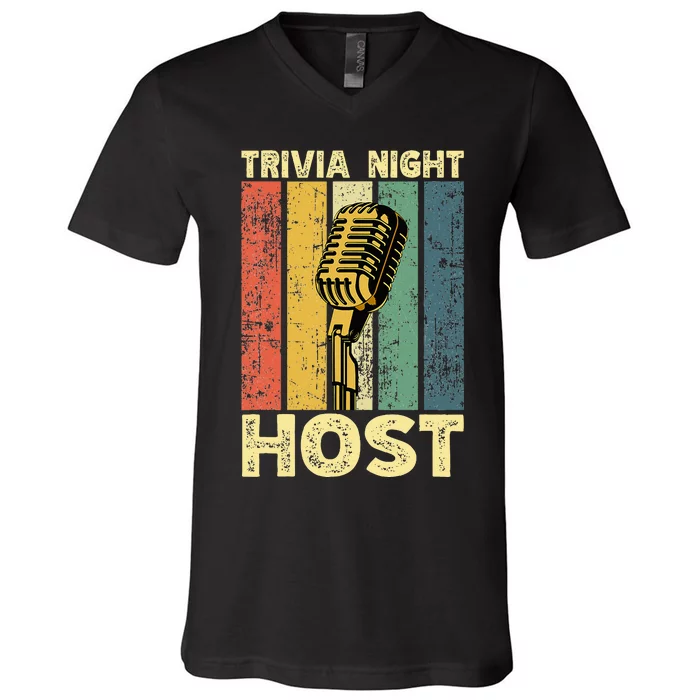 Trivia Night For Trivia Night Emcee Player Host Game Night V-Neck T-Shirt