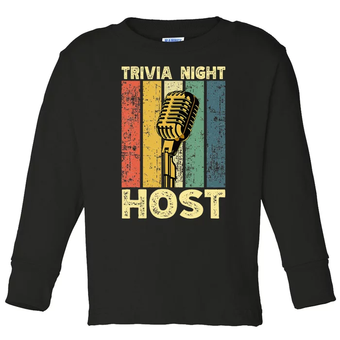 Trivia Night For Trivia Night Emcee Player Host Game Night Toddler Long Sleeve Shirt